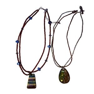 KC beaded Medallion necklaces 2 different necklaces